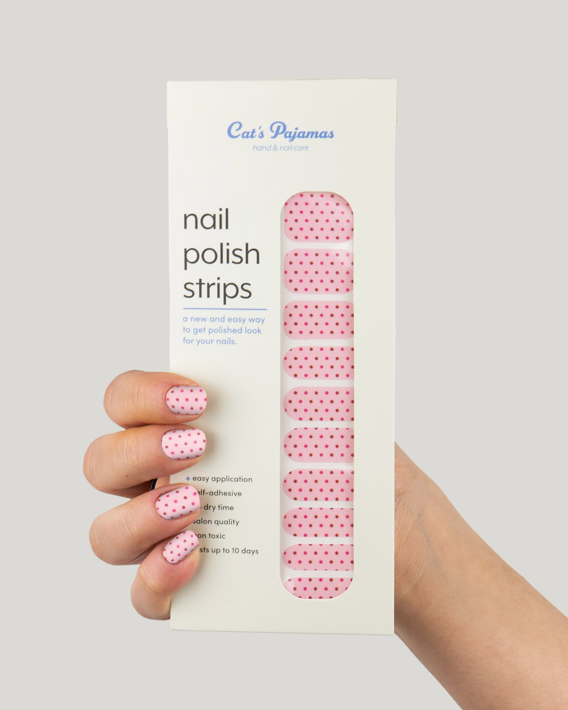 Dotty Coral Self Adhesive Nail Polish Strip - Cat's Pajamas