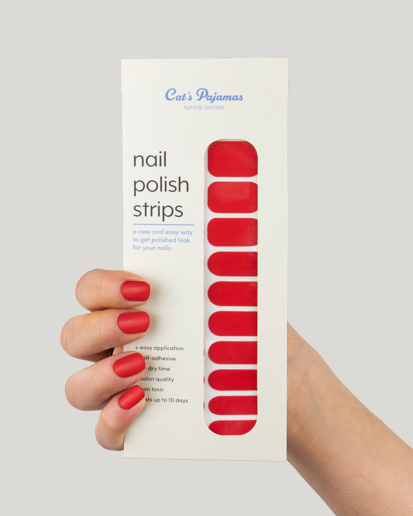 Red Self Adhesive Nail Polish Strip - Cat's Pajamas