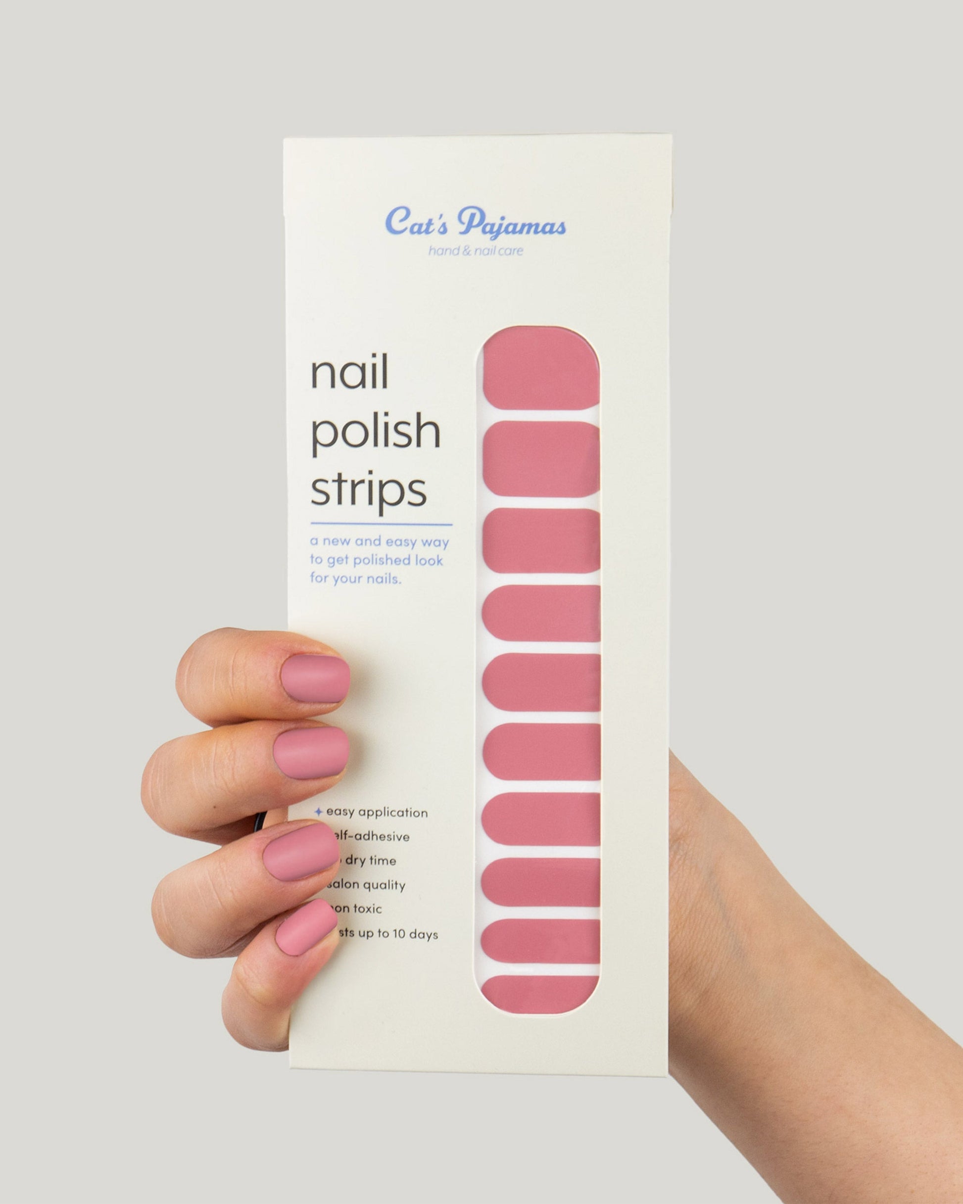 Pink Self Adhesive Nail Polish Strip - Cat's Pajamas